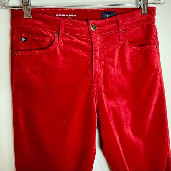 AG Farrah Skinny Red Velvet Jeans - Picture 9 of 16
